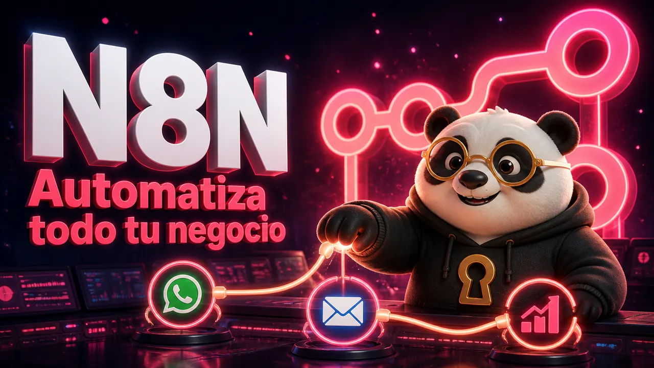 Portada de n8n con el panda de El Máster IA